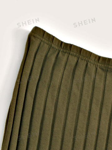 Essnce Rib-knit Solid Pencil Skirt