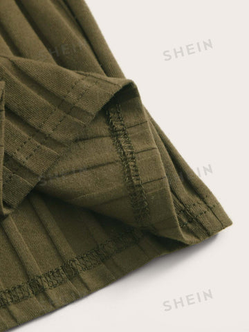 Essnce Rib-knit Solid Pencil Skirt