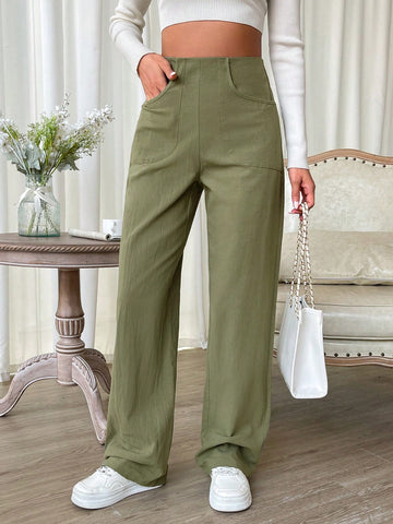 Slant Pocket Straight Leg Pants