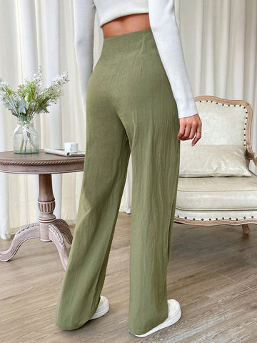Slant Pocket Straight Leg Pants