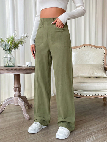 Slant Pocket Straight Leg Pants