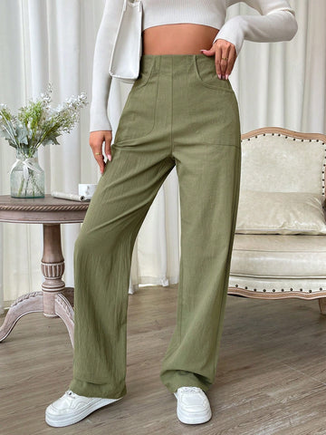 Slant Pocket Straight Leg Pants