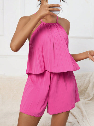 Sleeveless Pleated Women'S 2-Piece Set
