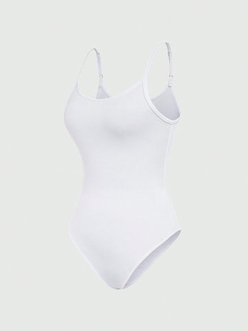 Solid Color Combination Bodysuit With Spaghetti Straps
