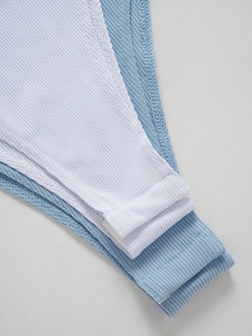 Solid Color Combination Bodysuit With Spaghetti Straps