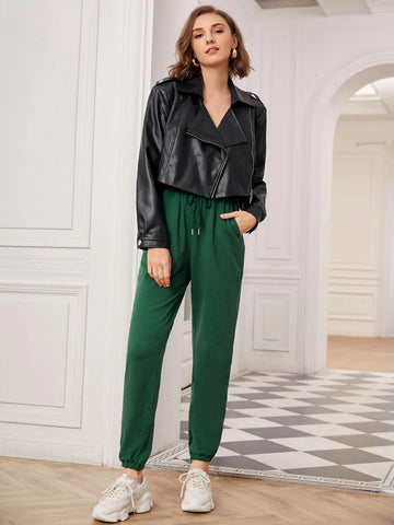 Essnce Solid Drawstring Sweatpants