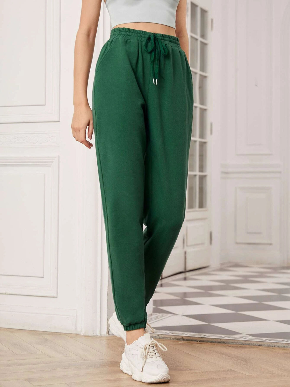 Essnce Solid Drawstring Sweatpants