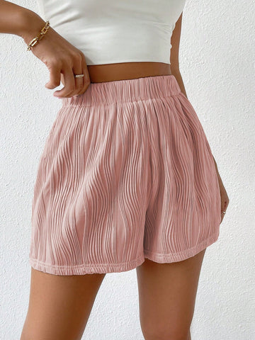 Essnce Solid Elastic Waist Shorts