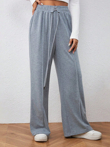 Essnce Solid Lace Up Front Sweatpants