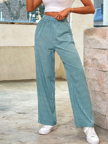 Essnce Spring/Summer Checked Elastic Waist Pants