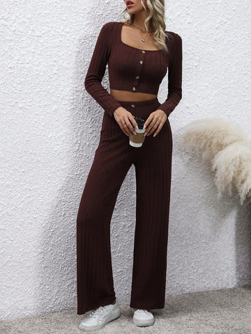 Square Neck Crop Tee & Pants