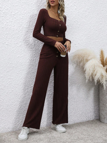 Square Neck Crop Tee & Pants