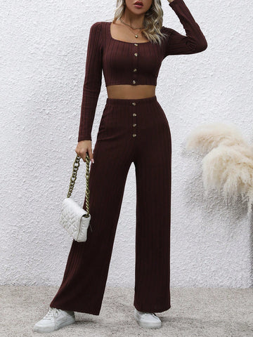 Square Neck Crop Tee & Pants