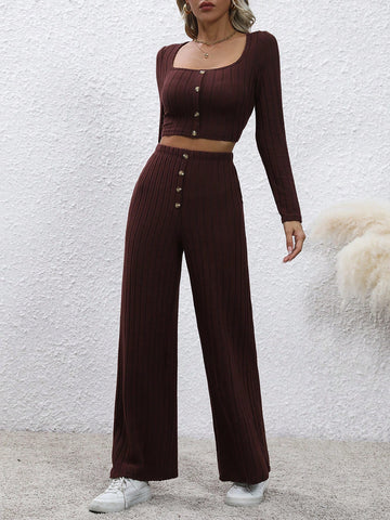 Square Neck Crop Tee & Pants