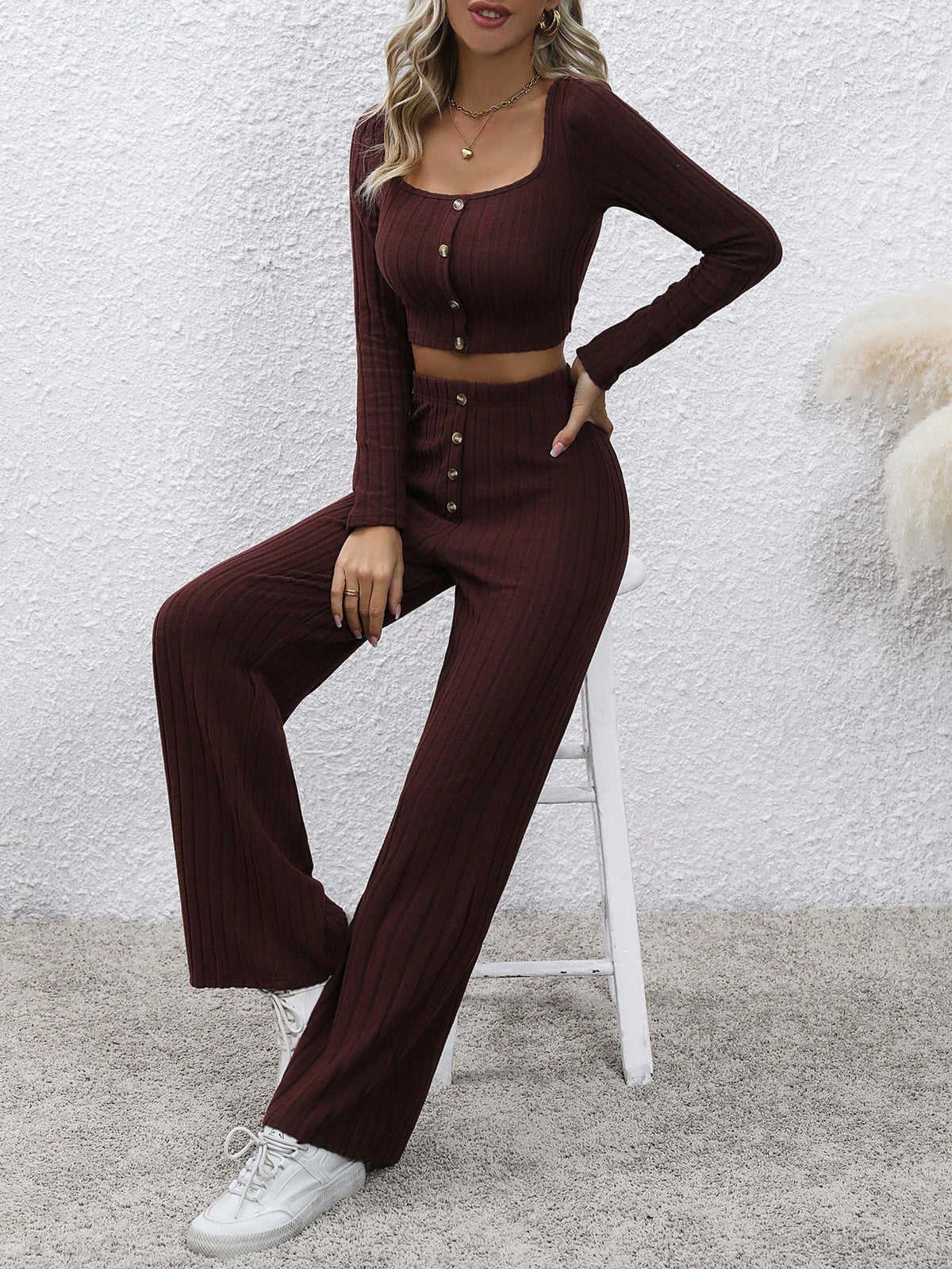 Square Neck Crop Tee & Pants