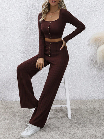 Square Neck Crop Tee & Pants