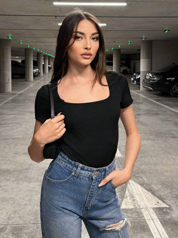 Square Neck Slim Fit Bodysuit