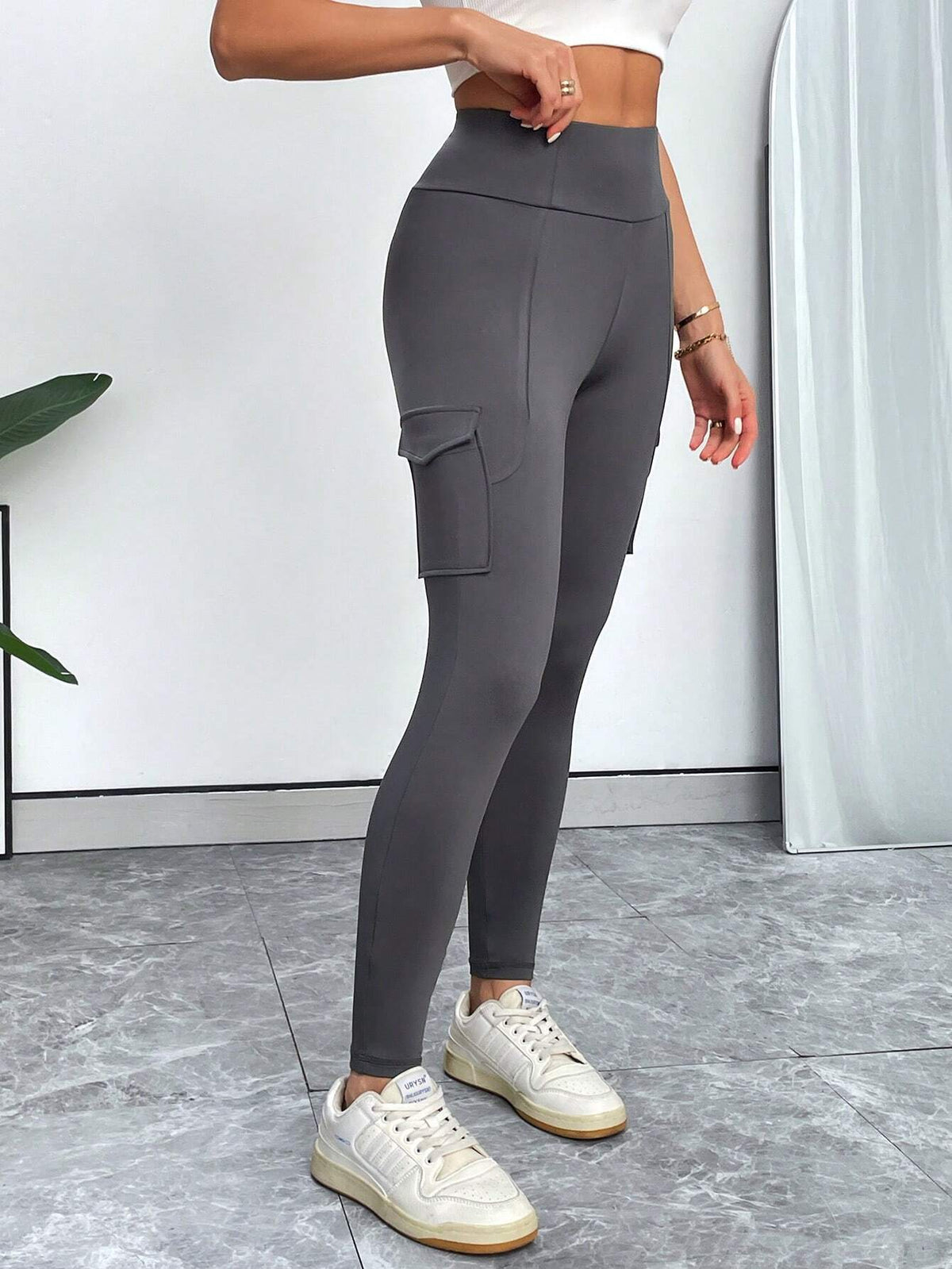 Essnce Summer Dark Grey Casual Sports Women's Long Pants
