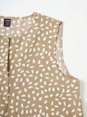 Essnce Summer Notched Neck Blouse With All-Over Print