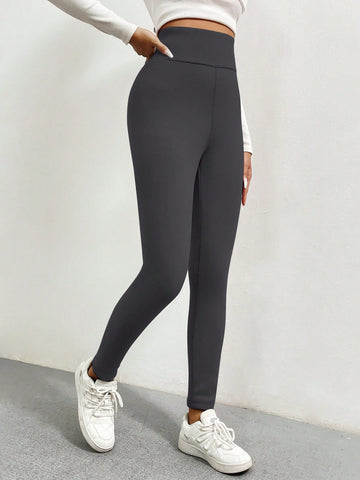 Essnce Thickened Warm Inner Lining Stretchy Legging With Wide Waist