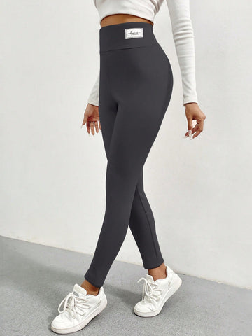 Essnce Thickened Warm Inner Lining Stretchy Legging With Wide Waist