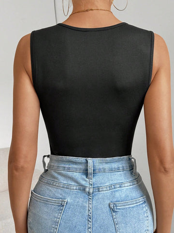 Twisted Detail Sleeveless Bodysuit