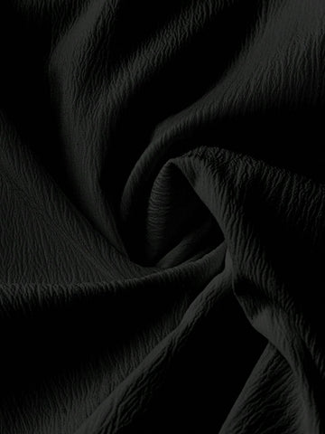 White Floral Lace Patchwork & Crinkle Linen Blended H-Line Drop Shoulder Dress For Women