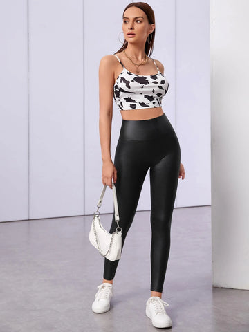 Essnce Wide Waistband Solid Leggings