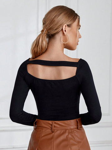 Women'S Hollow Out Mesh Patchwork Bodysuit