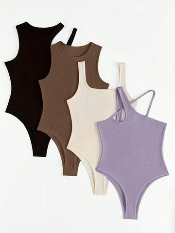 Women'S Solid Color Bodysuit