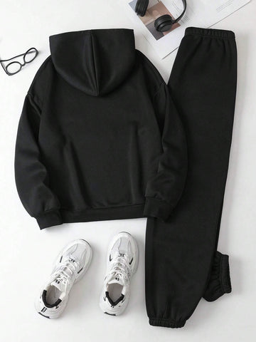 Women 2pcs Set Casual Hoody Sweatshirt And Sweatpants
