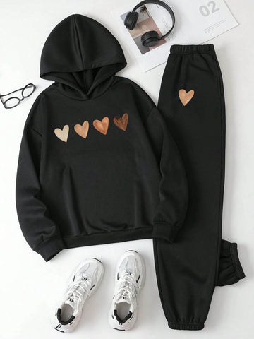 Women 2pcs Set Casual Hoody Sweatshirt And Sweatpants