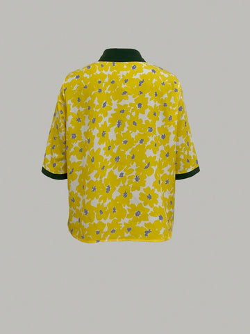 Essnce Women Color Block Short Sleeve Printed Summer Shirt