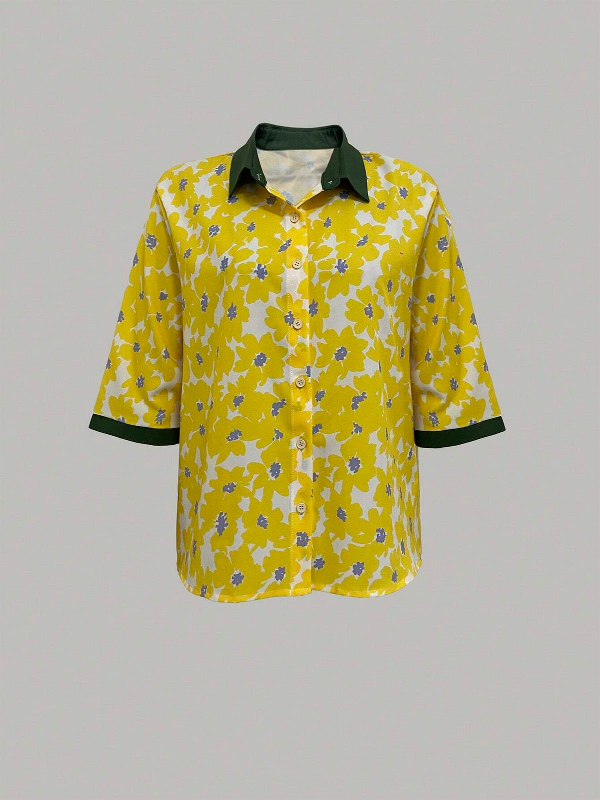Essnce Women Color Block Short Sleeve Printed Summer Shirt