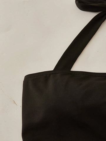 Women Fashion Solid Color Sleeveless Strap Tight Jumpsuit