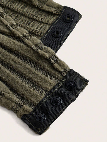 Women Plush Fabric Bodysuit, Ribbed Texture, Long Sleeve, Comfortable Casual, Autumn/Winter