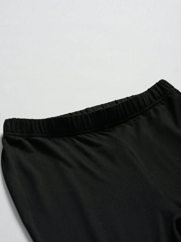 Women Solid Color Sleeveless Round Neck Top And Pants, 2pcsset For Summer