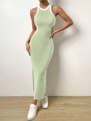 Women Striped Simple Off-Shoulder Daily Dress