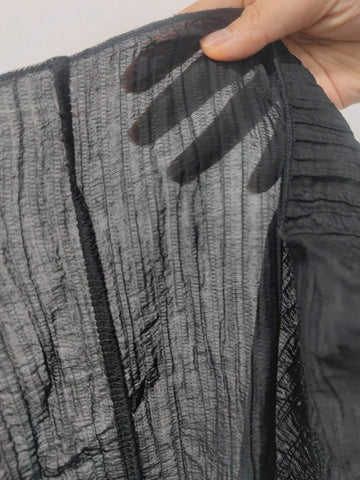 Essnce Women's Casual Solid Color Textured Shirt, Spring Autumn Blouse