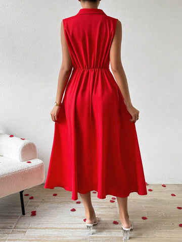 Women's Color Block Sleeveless Mock Neck Dress
