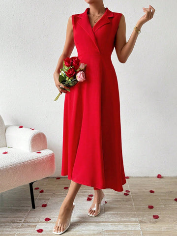 Women's Color Block Sleeveless Mock Neck Dress
