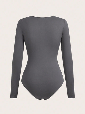 Women's Crew Neck Long Sleeve Printed Jumpsuit & Wide Leg Thin Sweatpants 2 Piece Set, Casual Daily All-Match