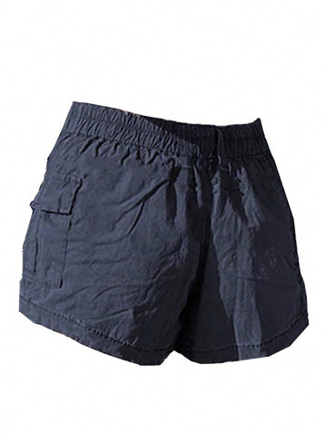 Essnce Women's Elastic Waist Cargo Shorts