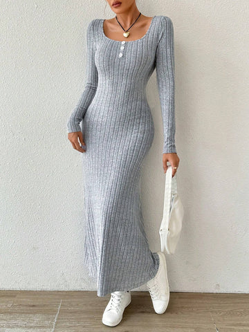 Women's Elegant Square Neck Dress