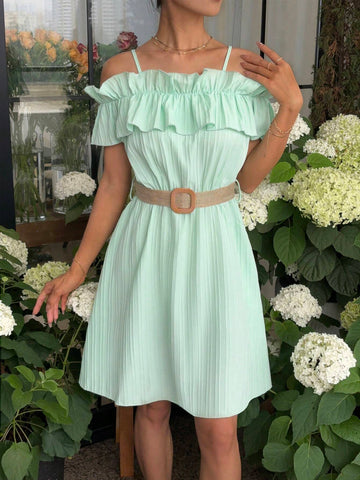 Women's Fashion Solid Color Strapless Bodycon Dress With Vertical Stripes