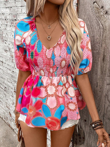 Essnce Women's Fashion V-Neck Slim Fit Shirts