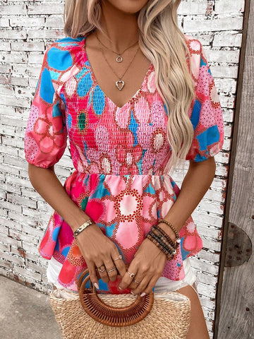 Essnce Women's Fashion V-Neck Slim Fit Shirts