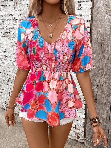 Essnce Women's Fashion V-Neck Slim Fit Shirts