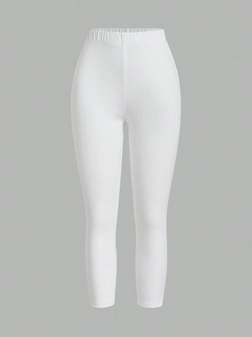 Essnce Women's Fashionable Simple Summer Slim Fit Solid-Colored Slit Wide Leg Pants