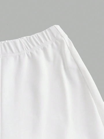 Essnce Women's Fashionable Simple Summer Slim Fit Solid-Colored Slit Wide Leg Pants